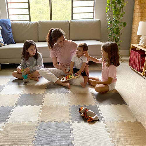 MioTetto Krabbelmatte Baby - Zertifiziert, Sicher, Robust - Spielmatte Baby, Puzzlematte, Kinderteppich - Stilvolle, Wasserfeste, Einfache