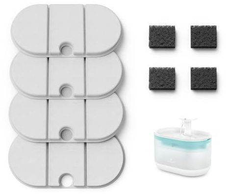 PETLIBRO Replacement Filters for Capsule Cat Water Fountain, 4 Pack Filters for Ultra Quiet Pet Water Fountain, Two Flow Modes Visible Water Level Dog Water Dispenser