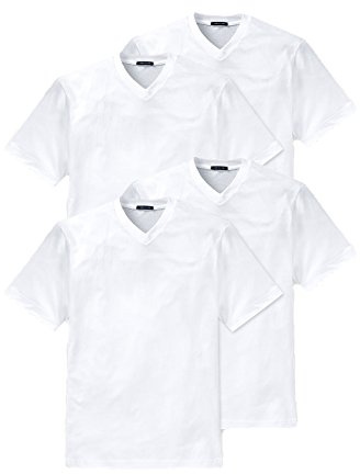 Schiesser Halbarm American T-Shirt V-Ausschnitt Doppelpack schwarz