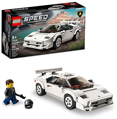 LEGO Speed Champions Lamborghini Countach 76908 Bausatz; Sammlermodell des legendären Supersportwagens aus den 1970er Jahren ab 8 Jahren (262 Teile)