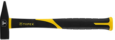 TOPEX Sledge Hammer 500 g, Hardened Steel Head and Fiberglass Handle with Rubber Grip, Perfect for Professional Craftsmen, for Assembly and Construction Work, Durable, Temperature Resistant