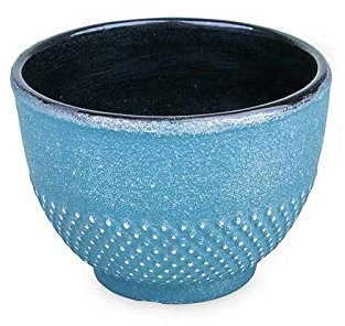 Aromandise Tasse en Fonte Bleue et argentée