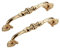 CcHhyyt 2 Stück Vintage Messing Schrankgriffe Blumenmuster Antik Möbelgriff Metall Gold Möbelknöpfe Retro Schubladengriff Türgriff Griffe für Küchenschrank,Schublade,Schrank (128mm, 24 Karat Gold)