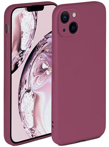 ONEFLOW Soft Case für iPhone 14 Plus Hülle aus Silikon mit Kameraschutz, Silikonhülle mit erhöhtem Schutz fürs Display, Backcover Schutzhülle, weiche Handyhülle, Pflaume