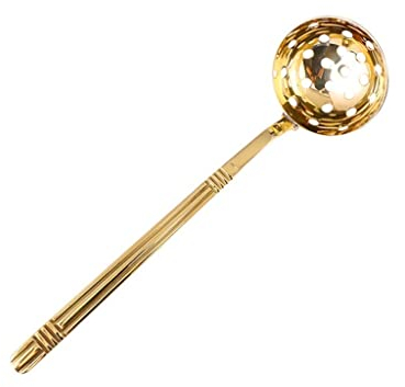 Cuillère à écumoire Écumoire de Cuisson en cuivre Pur passoire cuillère Grande louche à Soupe passoire écumoire for pâtes Nouilles boulettes marmite passoire cuillère Écumoire pour la Cuisson (Color