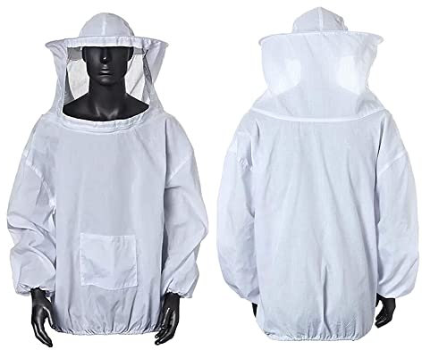 Norhogo Imkerjacke Imkerjacke mit Hut Professional Imkerbekleidung, Bienenzucht Werkzeuge Zubehör Imkerei Ausrüstung für Mann Frauen Weiße Baumwolle