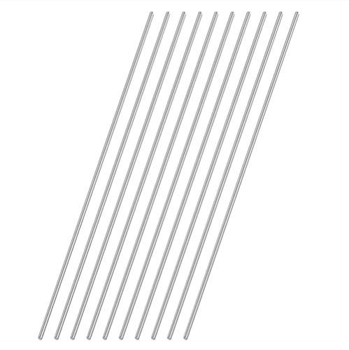 VictorsHome 2,5 mm x 300 mm Aluminium-Stangen, Metallstange, Aluminiumstäbe, runder massiver Schaft, Drehstange, für Heimwerker, Handwerk, RC, Flugzeug, Modellauto, 10 Stück
