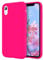 DOMAVER Case for iPhone XR Case Liquid Silicone Slim Lightweight Smooth Soft Gel Rubber Microfiber Lining Cushion Texture Cover Protective Shockproof Phone Cases for iPhone XR Hot Pink