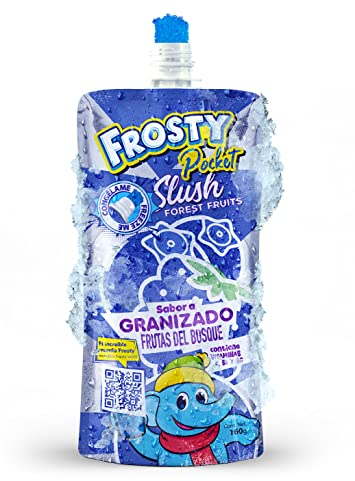 Frosty® Pocket El Granizado En Casa o Para Llevar | Congela y Toma Al Instante | Sin Necesidad De Vaso Para Hacer Granizado o Máquina Doméstica | 10 Bolsas Sabor Frutas Del Bosque