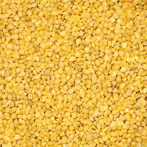 matches21 HOME & HOBBY Deko-Granulat als Streudeko farbig 5 Kg in gelb - Grober Deko-Sand in Ø 2-3 mm für Blumen-Vasen oder Dekoschalen - Bunte Steinchen als Hochzeit Tischdeko Wohndeko