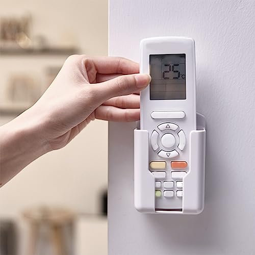 ZYWUOY Air Conditioner Remote Control Holder, Small 10x6.5x4CM White Wall Mounted Box Storage, Suitable for TV Remote Control Glove Box