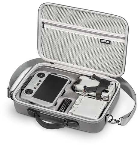 STARTRC Borsa da Viaggio Portatile per DJI Mini 4 Pro Accessori, Fly More Combo (per RC 2 Controller) Drone Borsa a Tracolla, Grigio, Set di Valigie
