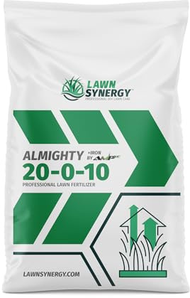Almighty 20-0-10 Lawn Fertilizer (50 lbs.) – Professional Slow-Release Nitrogen Formula with NuTrace Micronutrients – Deep Green Lawn Color, Strong Roots & Drought Stress Recovery