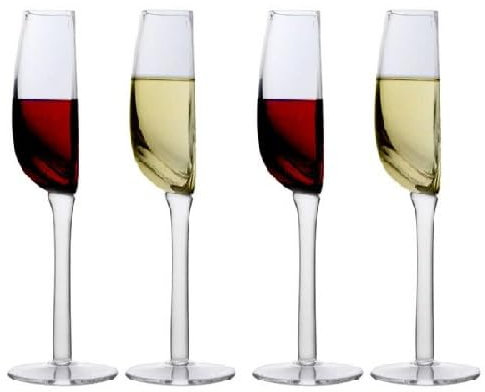 HUNYA 4 Stück Halbe Kristallglasbecher, 140 Ml Kristallwein, Halbes Glas, Halber Rotweinbecher, Kristallglas, Halbes Rotweinglas, Kreative Weingläser Für Geburtstag, Jahrestag