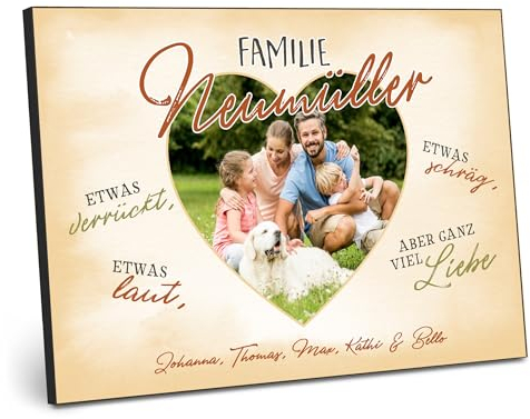 ARTFAVES® Personalisiertes Bild - Familie Foto - Geschenk für Eltern, Mama, Mutter, Papa, Vater, Muttertag, Vatertag, Danke als Poster 21 x 30/30 x 40 cm ohne/mit Rahmen oder als Holzbild
