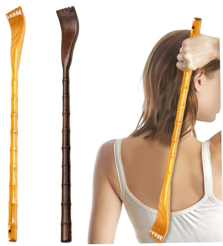 Rascador De Espalda 2 Rascadores De Espalda De Madera Manual Suave De 19 Pulgadas Para Aliviar La Picazón Rascadores De De Bambú De Mano Para Adultos Mayores Redondos