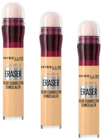 Maybelline Instant Anti Age Eraser Eye Concealer, Dark Circles and Blemish Concealer, Ultra Blendable Formula, 06 Neutraliser (Pack of 3)