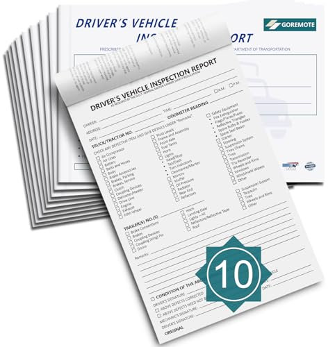 Detailed Driver's Vehicle Inspection Report, Pre Trip Inspection Book