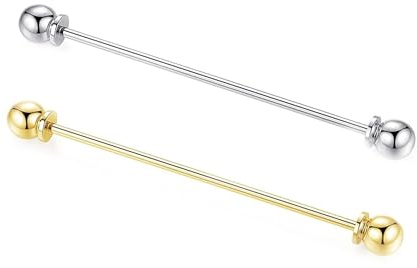 Hezhou Barre Broche à Col de Chemise Epingle de Cravate Pince Métal Argent Pince à Cravate pour Homme Hommes Garçon Chemise Collier Clip Épingle à Cravate Pour Hommes Chemise (2)