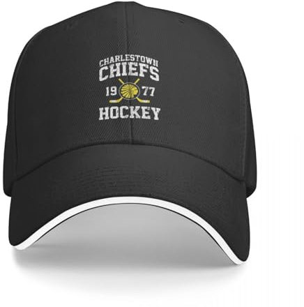 Men's Baseball Caps Charlestown Chiefs Hockey Retro Baseball Cap Vintage Derby hat for Men Women Black
