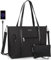Twofold Laptop Tote Bag for Women, 17.3 Inch Laptop Shoulder Bag Large Handbags with USB Charging Port, Waterproof Nylon Teacher Bag with Wristlet Wallet Computer Tote Bag, Black