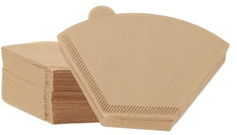 uxcell Lot de 200 filtres à café à 4 cônes, taille 101, filtres à café jetables en fibre de bois naturelle non blanchie, convient pour verser sur le filtre à café goutte à goutte Marron