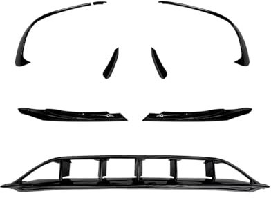 Lently Auto Spoilerlippe Für Benz A-Klasse W176 A45 für AMG 2016 2017 2018, 1 Satz Frontspoiler, Frontlippe, unterer Kühlergrill. Spoilerlippe Splitter(Schwarz)
