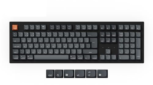 Keychron K10 MAX Teclado Mecánico Inalámbrico con Conexión 2.4 GHz/Bluetooth/Cable, Switch Rojos, Programable con QMK y Launcher, RGB Retroiluminado, Batería 4000mAh para Mac/Windows/Linux- ES Layout