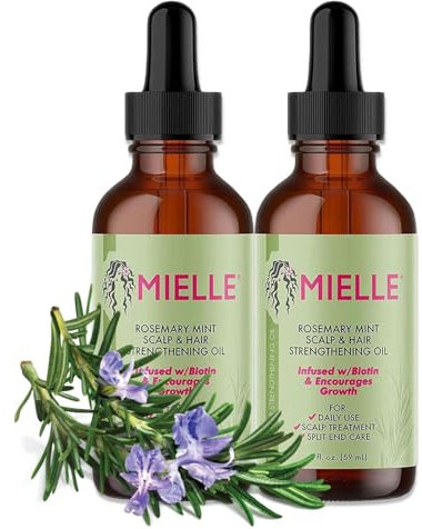 P-Beauty Rosmarin & Minze Haaröl für Haarwachstum - 59ml | Intensive Bio Haarpflege, Kopfhautpflege & Haarstärkung | Rosmarinöl auch für Haarspitzen, empfindliche Kopfhaut & gefärbtes Haar | 2x59ml