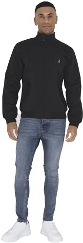 BRAVE SOUL Mens Zipped Cuffed Bomber Jacket Harrington Lightweight Coat