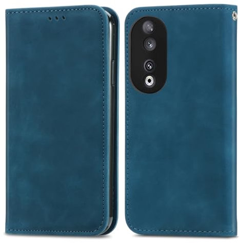 Cracedily Cover per Honor 90 Case, Custodia Cover Pelle Premium Portafoglio con Porta Carte Magnetica Supporto Protezione Flip Case Custodia per Honor 90, Blu-verde