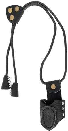 YINETTECH 1 Anneau de Pouce en Cuir PU avec Corde de 30 Cm de Long pour Archers Novices Entraînement de Compétition de Tir à l'arc Noir