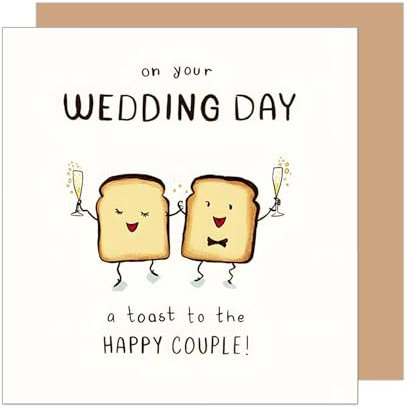 Edition Seidel Premium quadratische Glückwunschkarte zur Hochzeit mit Umschlag. Hochzeitskarte Grußkarte Vermählung Just Married Mr. & Mrs. Toast (HQ104 SW025)