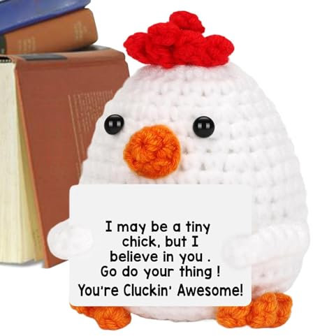 Huhn, positiv, niedlich, positiv – lustig, positiv, handgefertigt, hübsches Huhn, inspirierend und emotional, mit positiver Karte für Frauen, die Huhn lieben