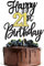 Tortenaufsatz Happy 21st Birthday, Schwarz / Gold, Glitzer, Cheers to Twenty One Years Cake Pick 21, fabelhafte Kuchendekoration für Geburtstagsthema Happy Party Supplies (21. Geburtstag)