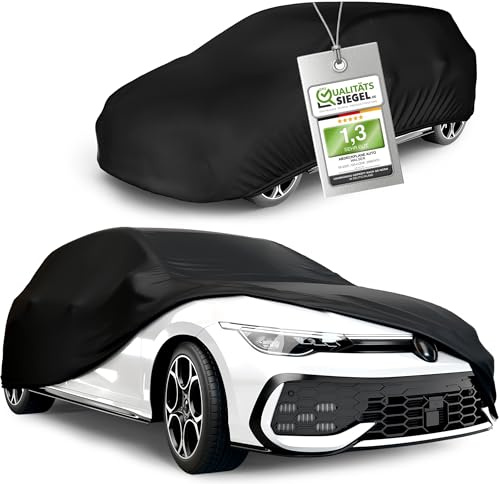 Walser All Weather Autoabdeckung, 100 % wasserdichte Plane, Autoabdeckung, Vollplane, Größe 1, Schwarz