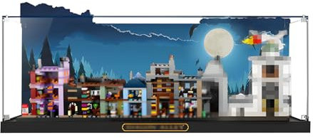 Clear dust-proof Acrylic Display Case, Applicable to Le&go 76444 Mini Diagon Alley Building Block Set, Gift for LEGO Lovers, brick storage box (no model) (Style B)