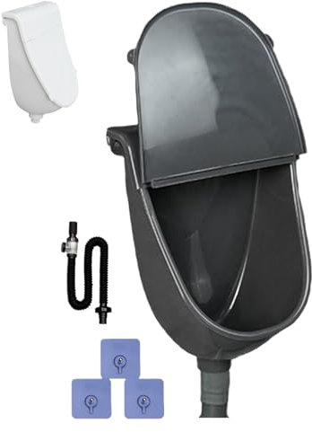 Urinal mural pour hommes | urinoir commercial pour salle de bain garage et lavage - Déviateur d'urine anti-goutte avec tuyau pour salle de bain et toilettes avec drain