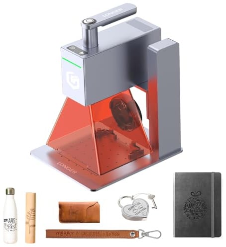 LONGER Nano 6W Tragbare Lasergravierer - 5000 mm/s, 0,05 mm Präzision, Laserschneider für Holz, Leder, Acryl, Metall, Keramik, Arbeitsbereich 100x100mm