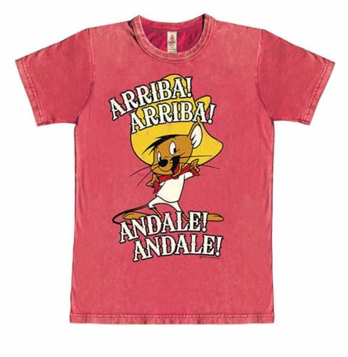 Logoshirt® Looney Tunes Arriba Andale T-Shirt Damen & Herren | Offiziell lizenziertes Looney Tunes-Merch, Speedy Gonzales-Motiv, 100% Baumwolle, hochwertiger Frontprint, für Cartoon-Fans