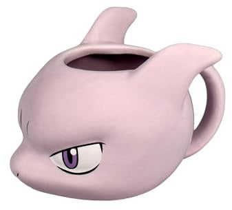 Tasse à café Pokémon 3D - Mewtu - Tasse à café - Tasse à café - En céramique - 430 ml - Rose