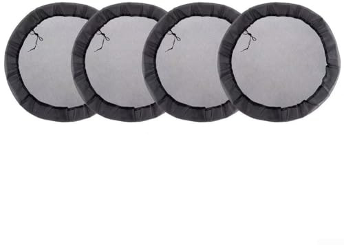 Polyester-Netz-Abdeckung für Regentonnen mit Kordelzug, 45 cm Durchmesser, Schwarz, 4 Stück