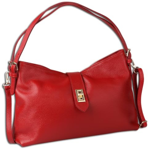Toscanto Tasche Schultertasche dunkelrot groß 37x25x10cm