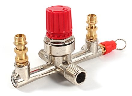 Piston Air Compressor Double Outlet Tube Alloy Switch Air Compressor Switch Valve Adjustment Part Pressure Regulator Valve Fit Part
