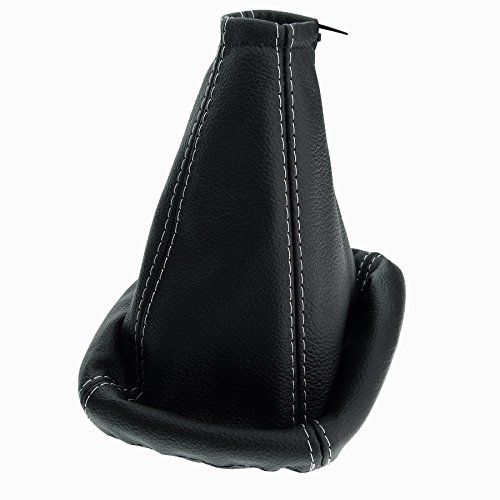 L&P A0004-3 Schaltsack Schaltmanschette 100% Echtleder Leder Schwarz Naht Grau Ersatzteil für Astra F
