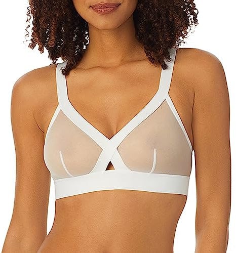 DKNY Intimates Damen Sheers Wirefree Softcup Bügelloser BH, Weiß (White Bj), Medium