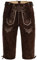 Mufimex Herren Trachten Lederhose Trachtenlederhose Trachtenhose Kniebund Lang Dunkelbraun 54