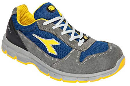 Utility Diadora Run Text Low S1P Src Esd, Scarpa Antinfortunistica Unisex - Adulto, Grigio Castello/Blu Insegna, 37 EU