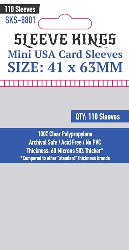 110 X Mini Usa Card Sleeves 41mm X 63mm