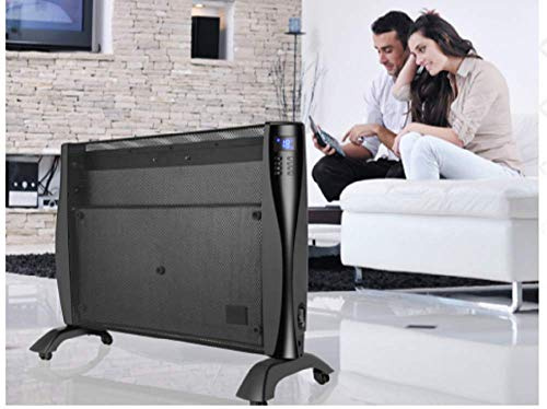 DREXON – Radiateur Électrique Mobile ou Fixe 1500W - Panneau Rayonnant Programmable - Chauffage d’Appoint Intérieur - Thermostat Électronique - Affichage Digital - Détection Fenêtre Ouverte - Noir